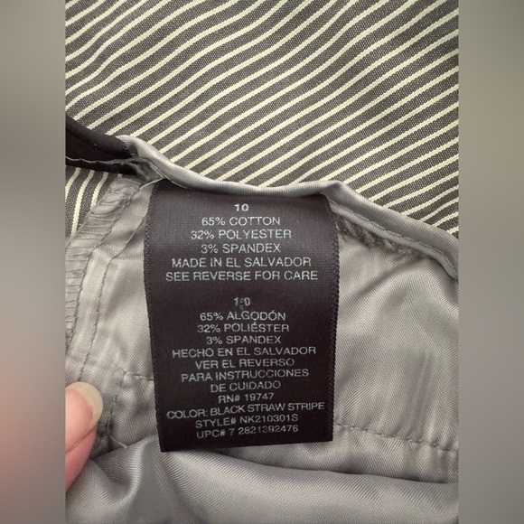 Norma Kamala Seersucker Pin Stripe Pants Taupe Cropped Cotton Blend Size 10 - Picture 7 of 10